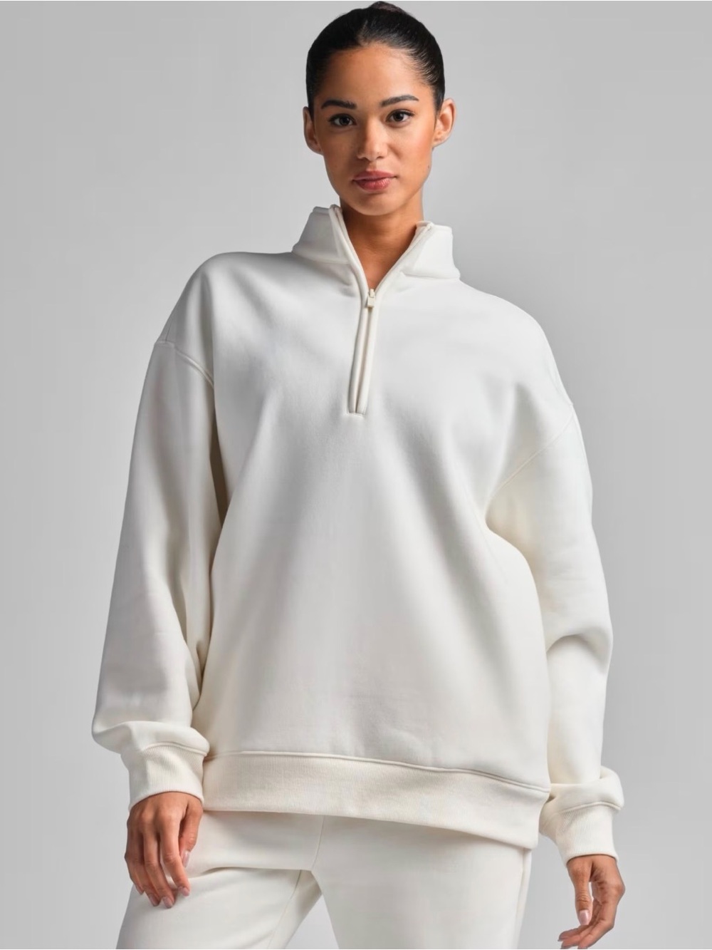 [RARE] Comfrt Basic Quarter Zip Mock Neck - Shell - Medium EUC
